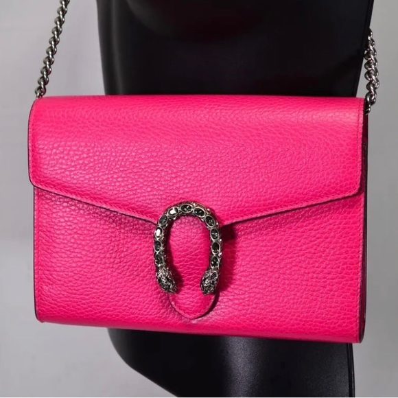 RARE Gucci Dionysus Leather Chain bag hot pink - Picture 1 of 9